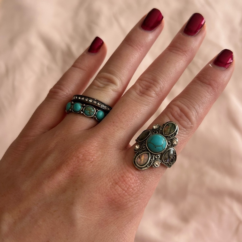Boot Barn Turquoise-Style Ring Bundle – Size 7 - Picture 2 of 5